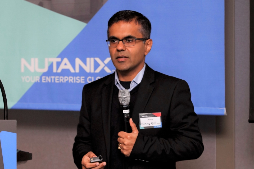 비니 길 뉴타닉스 최고기술책임자(CTO)가 발표를 하고 있는 모습.