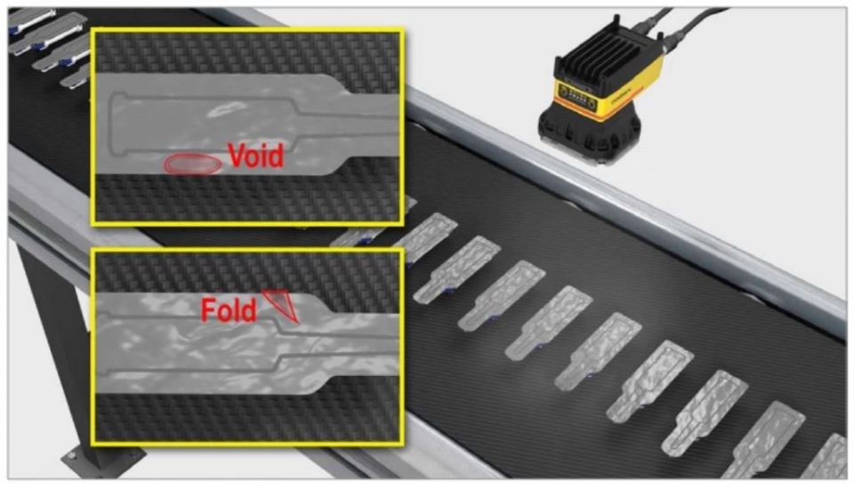 머신비전으로 패키징 밀봉을 검사하는 모습. [사진=코그넥스]