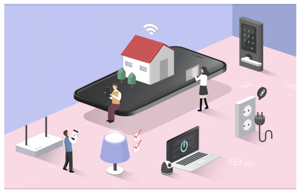 재택근무자의 IoT 기기가 기업망에 접속되는 사례가 늘고 있다. [사진=클립아트 코리아]