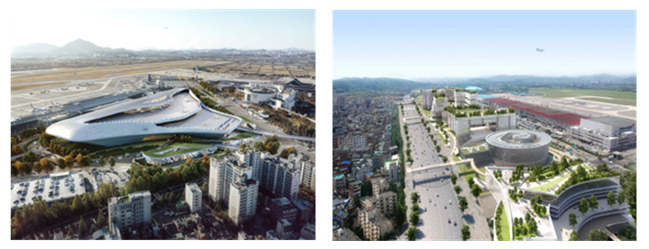 서울 강서구에 구축될 UAM이착륙장과 혁신산업클러스터 조감도. [사진=국토부]