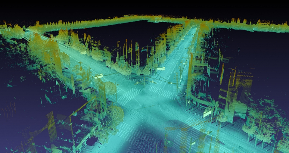 네이버가 구축한 강남 일대 HD맵. [사진=네이버랩스]