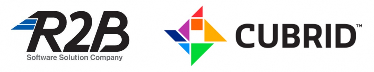 알투비솔루션(왼쪽)과 큐브리드 로고.