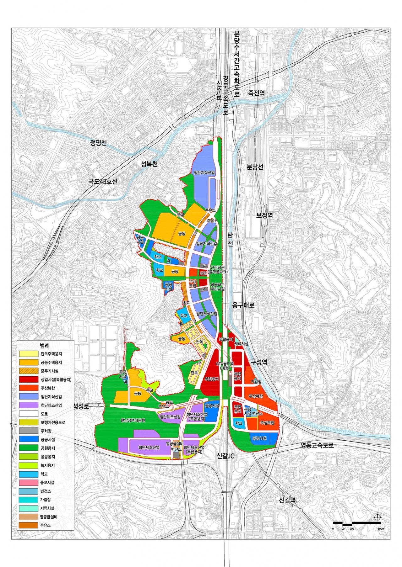경기용인 플랫폼시티 도시개발사업 토지이용계획도. [자료=경기도]