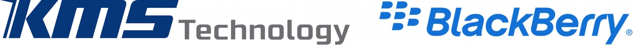 케이엠에스테크놀로지와 블랙베리 로고.