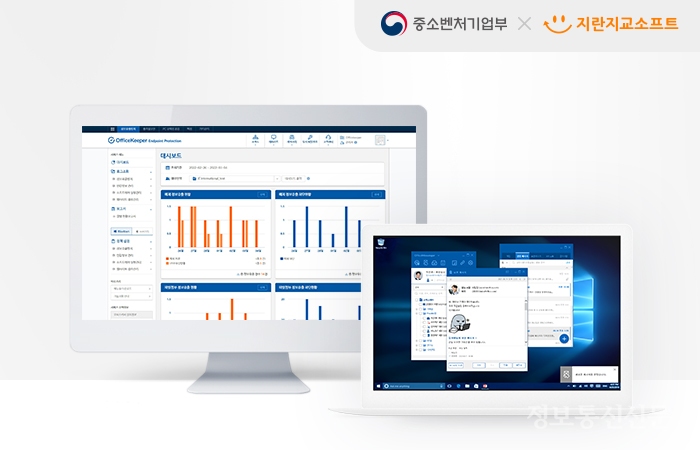 지란지교소프트 '오피스키퍼'와 '오피스메신저' 사용 화면. [자료=지란지교소프트]