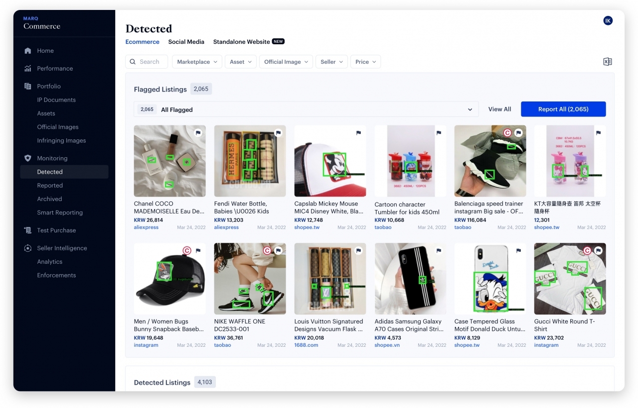 브랜드 로고 탐지 자동화 기능 'Logo Detection' 참고 이미지. [자료=마크비전]