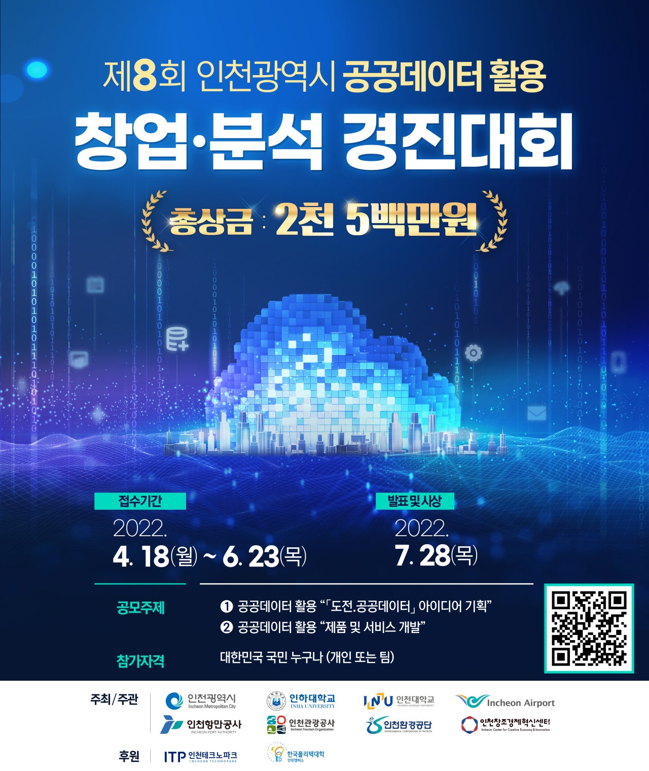 공공데이터 활용 창업·분석 경진대회 포스터. [자료=인천시]