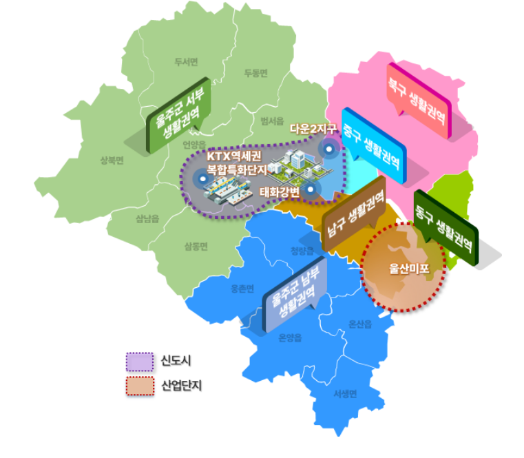 울산 스마트도시 공간계획. [출처=울산시]