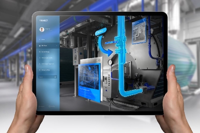 가스설비의 작업 지침이 증강된 화면. [사진=미래엔서해에너지]