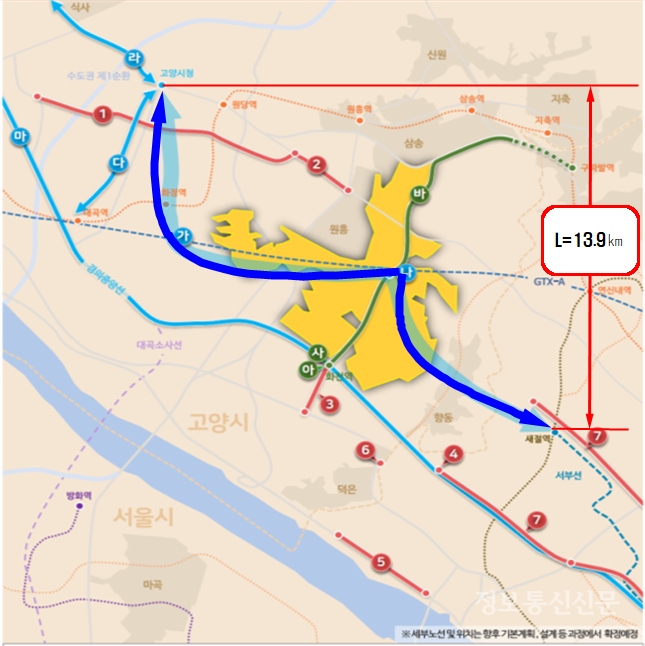 고양은평선 노선도. [자료=경기도]