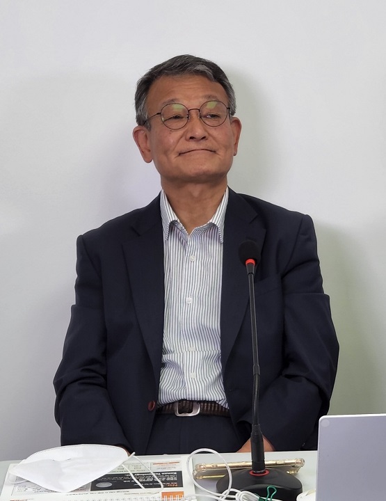 김영섬 코난테크놀로지 대표가 온라인 기업 설명회를 진행중인 모습 [사진=코난테크놀로지]