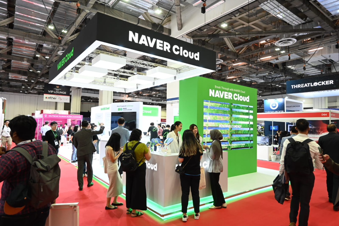 클라우드 엑스포 아시아 2022 내 네이버클라우드 부스 현장. [사진=네이버클라우드]