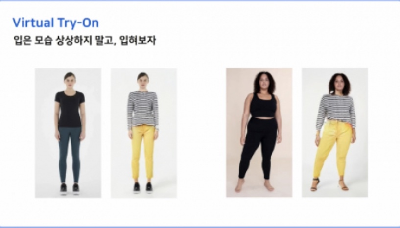 사진에 가상으로 옷을 입혀볼 수 있는 버츄얼 트라이온 서비스. [사진=사피온]