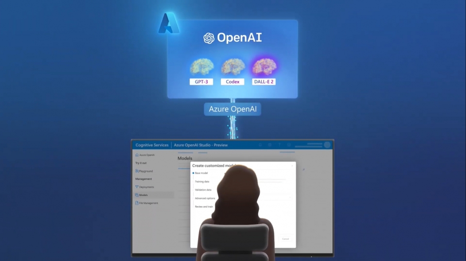 ’애저 오픈AI 서비스’가 출시됨에 따라 GPT-3.5, 코덱스, 달리2와 같은 가장 진보한 AI 모델을 ‘MS 클라우드 애저’ 상에서 사용할 수 있게 된다. [사진=MS]