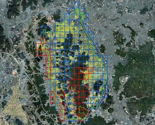고정밀 전자지도 구축 챌린지 사업에 선정된 광명시의 위성지도. [사진=광명시]