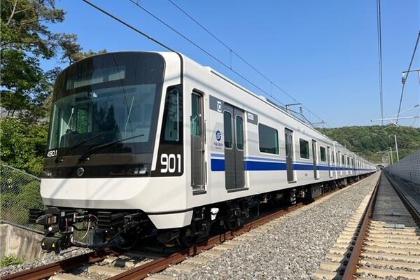 서울4호선 신조 차량 시험이 시험선에서 시행됐다. [사진=철도연]