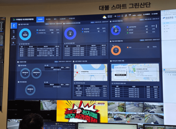 전남 영암 대불산단 스마트통합관제센터에 구축된 SafeMate 기반 관제 모니터링 화면. [사진=엘디티]