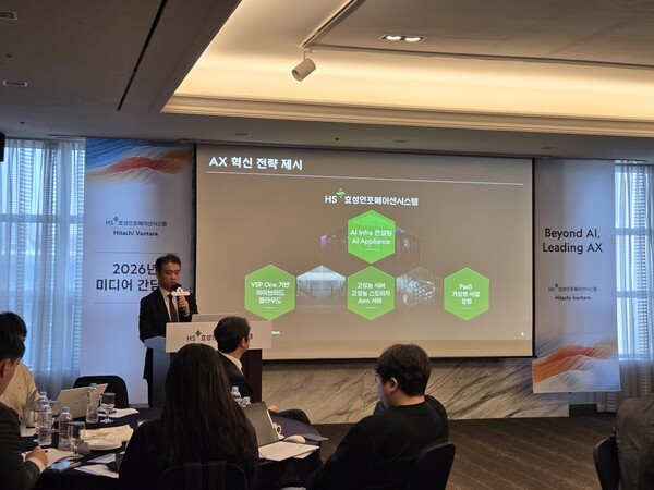 이성 HS효성인포메이션시스템 본부장이 발표를 하고 있는 모습.